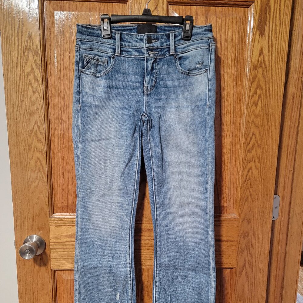 Buckle Black Cropped Flared Jeans 26x27